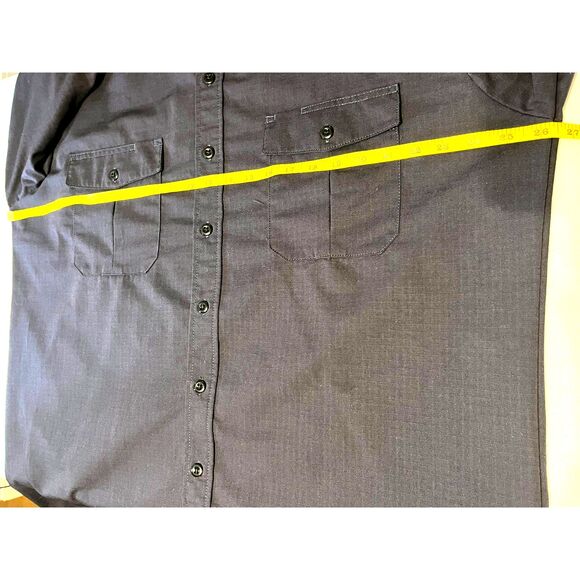 Tactical Field Shirt Rip-StopMens Blue XL PolyCotton Long Sleeve Button Front - Picture 10 of 15